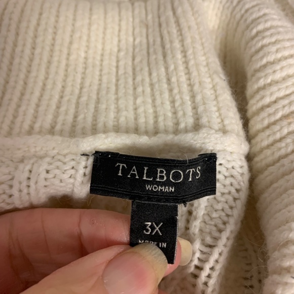 Talbots Sweater Fisherman Knit Cardigan Classic Button Up Chunky Womens SZ 3X - Picture 4 of 8